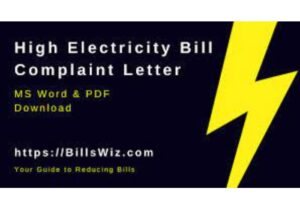 High Electricity Bill Complaint Letter PDF Word